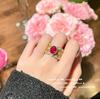 Lace Honeycomb Snowflake Gem Ring Antique Sense Plated 18K Gold Daisy Flower Zircon Wide Version Ring Combination
