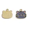 Accesorios para Joyería DIY Transfronterizos al por Mayor Colgante de Cabeza de Gato Perro de Dibujos Animados Gota de Aceite Collar Pulsera Hechos a Mano Colgante de Aleación