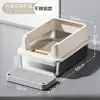 Bandeja para gatos de acero inoxidable semi-cerrada extragrande, inodoro para gatos con valla alta anti-salpicaduras, suministros para mascotas al por mayor