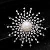 Broche de Luxo Leve Estilo Coreano para Mulheres com Designs de Céu Estrelado, Floco de Neve, Zircônia e Pérola, Adequado para Casacos e Suéteres, Apresentando Metal de Luxo Leve