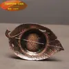 Juego de Posavasos Hechos a Mano de Aleación Posavasos para Taza de Té Bandeja de Té Hoja de Loto Ébano Posavasos de Té Creativo Accesorios para Juego de Té