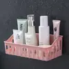 Prateleira de Armazenamento Prateleira de Cozinha Cesta de Armazenamento Montada na Parede Sem Furos Prateleira de Cosméticos para Banheiro Vaso Armazenamento Doméstico Parede