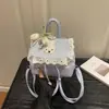 Mochila linda y dulce de estilo japonés con ribete de encaje y alta apariencia, mochila pequeña mini elegante de moda con lunares y estrellas