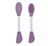 Cepillo de silicona de doble cabeza para mascarilla, herramienta de aplicación de barro limpiador, excavación y recubrimiento integrados, masaje facial, pelo suave, cepillo para mascarilla de barro de belleza