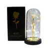 Regalo de San Valentín para Novia Luz Nocturna de Rosa Luz LED Cubierta Acrílica Caja de Regalo con Lámina Dorada Regalo de Navidad