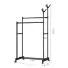 Secador de Roupas Simples de Duas Hastes Doméstico Transfronteiriço Porta-Objetos Cabideiro de Chão para Quarto Cabideiro Porta-Sapatos e Chapéus
