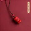 Corrente para celular com pingente de cordão de seis caracteres da verdade de cinábrio de alto teor para homens e mulheres pingente de personalidade pingente presente deste ano