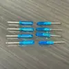 Chave de fenda pequena azul de ponta chata 2mm, tamanho pequeno com cabo de cristal, chave de fenda de brinquedo para desmontar óculos e relógios