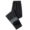 Calças de seis camadas com forro de fleece transfronteiriças, calças masculinas da moda de perna reta soltas, calças jogger quentes, calças casuais, calças compridas à prova de vento de inverno para homens