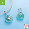 Colgante Original Azul de Amazonita de la Suerte Yinziyun Plata de Ley S925 con Cuentas Colgante de Energía Positiva Accesorios de Joyería