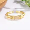Anillo de Bambú de Calcedonia Piedra Ojo de Gato para Mujer, Nuevo Estilo Chino, Gama Alta, Elegante, Moderno, Anillo de Moda Ajustable