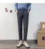 Ins Calças Cropped Elegantes de Verão Nova Moda Tendência Versátil Artística Jovem Popular Masculino Preguiçoso