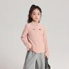 Camiseta de Manga Larga con Cuello Alto Pudding Haru para Niños, Nuevo Estilo Otoño e Invierno 2025, Versátil para Niñas, Media Cremallera, Delgada, Camiseta Base