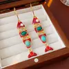 Pendientes Vintage de Esmalte con Forma de Pez en C, Modernos Retro Versátiles, Pendientes de Botón de Nicho de Gama Alta al por Mayor