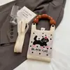 Monedero para Fiesta Estudiantil, Bolso para Teléfono Móvil de Compras, Bolso de Hombro Pequeño Tejido, Bolso de Mano Lindo Versátil, Bolso Cruzado Mini para Mujer