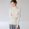 Suéter de Cuello Alto de Punto Rayado Estilo Nuevo 100% Cachemira Pura Baicai Rong Tejido sin Costuras Casual Versátil