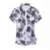 Camisa europea de manga corta para hombre, nueva, con estampado floral hawaiano casual, unisex, estampado digital