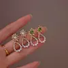 @Procesando Artículo: Pendientes de Girasol Super Brillantes Completamente Incrustados de Diamantes con Forma de Gota de Agua para Mujer, Exquisitos y de Alta Gama, Pendientes de Botón Versátiles