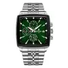 Reloj para Hombre Reward81100 Cronógrafo Multifunción Reloj para Hombre de Negocios Resistente al Agua Calendario Correa de Acero Sólido