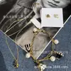 Novo Estilo Simples Pequeno Fofo Brilhante Diamante Pequeno Xícara de Chá Bule Brincos Colar Pulseira Conjunto Joias para Mulheres