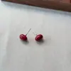 Brincos Ankora Vermelho Prata Geométricos Estilosos Retrô Francês Outono Inverno Versáteis Modernos Elegantes Novos Brincos Brincos