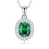 Transmisión en Vivo de Tiktok Dropshipping Collar de Plata S925 Floral Esmeralda Accesorios para Mujer Regalo Cadena para Clavícula Conmemorativa Colgante