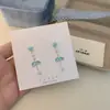 Pendientes Azules de Serie Sal Marina Dulce con Lazo y Corazón Geométrico para Mujer, Fresco Diseño de Primavera y Verano, Pendientes Suaves de Nicho