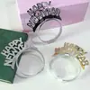 Diadema de letras de foil estilo europeo y americano FELIZ AÑO NUEVO Decoración para fiesta de Navidad diadema con purpurina