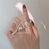 Anillo de Plata Esterlina 925 para Mujer Estilo Japonés y Coreano Estilo Frío Nicho Ins Trendy Retro Amor Apertura Celebridad de Internet Anillo Dulce para Estudiantes