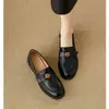 Sapatos Loafer Mary Jane de Couro Macio Camélia Feminino Outono 2025 Novos Sapatos para Ir ao Trabalho Slip-On Pequenos Sapatos de Couro