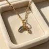 Collar de Acero de Titanio Tendencia en Tiktok Collar del Zodiaco Chapado en Oro de 18K