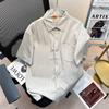 Camisa listrada masculina manga curta verão design sentido nicho high-end sense casaco da moda marca pi shuai hong kong estilo primavera e outono