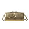Bolsa de Mão Nova de Padrão Cobra Mais Vendida Transfronteiriça, Bolsa Sanfonada, Bolsa Quadrada Pequena de Padrão Jacaré Horizontal, Bolsa Baguete de Ombro Único Transversal para Mulheres