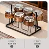 Conjunto de Chá de Vidro, Luxo Leve para Uso Doméstico, Bule de Chá de Alta Qualidade para Sala de Estar, Conjunto Completo para Uso no Escritório, Mesa e Bandeja de Chá Kung Fu