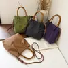 Bolso cubeta a cuadros estilo japonés transfronterizo para mujer, bolsa de nailon de gran capacidad, bolso de mano versátil plisado casual, bolso de hombro y bandolera