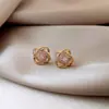 Pendientes de Plata de Ley S925 con Aguja de Plata, Geométricos Irregulares, Circonita, Estilo Versátil Elegante, Joyería para Orejas, Pendientes al por Mayor, Verano, Dopamina