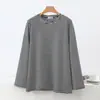 Nueva camiseta de rayas para mujer Otoño/Invierno 2026, de cuello redondo, manga larga, versátil, casual, adelgazante, corte holgado, camiseta básica