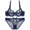 9160 fabricantes europeus e americanos lingerie ultrafina transparente bordado respirável sexy sutiã tamanho grande conjunto de sutiã feminino