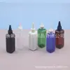 Botella cuentagotas cuadrada azul de 100 ml, botella para aceites esenciales, dispensador de aceite, botella para loción, botella cuentagotas para dispensar líquidos, botella de agua, botella para medicamentos de peces