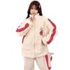 Otoño e invierno Nuevo pijama de terciopelo rosa para mujer, lindo de dibujos animados, con cremallera, cuello alto, terciopelo coral, cálido para estar en casa, se puede usar afuera