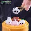 Vaporera de animales en miniatura para micro paisajismo, simulación creativa, juguete de comida, decoración de casa de muñecas DIY y figuras en miniatura