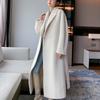 Abrigo Blanco Suli 100% Lana de Alpaca 2025 Cachemira, Abrigo de Lana de Alpaca de Longitud Media, Estilo Elegante