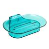 Plato de jabón de baño transparente de doble capa estilo lujo ligero, montado en la pared sin perforaciones, con drenaje de agua para uso doméstico, Portajabón drenante para jabón hecho a mano