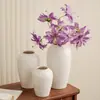 Jarrón de Cerámica Blanca, Estilo Minimalista Moderno, Versátil para Sala de Estar y Mesa de Comedor, Adecuado para Arreglos Florales, Plantas Hidropónicas y Decoraciones de Escritorio