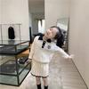 Casual Girls Academy Style Terno de malha Outono Novo estilo coreano Estilo leve de luxo Camisa de malha Saia Conjunto de duas peças