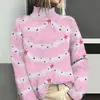 Nova blusa de moletom feminina com gola alta e pele sintética, tema de outono, inverno e Natal, estampa digital, aquecida, disponível para atacado a partir de uma peça