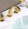 Kaiping Youjia baño chapado en oro tres piezas grifo para lavabo manija de cristal grifo para lavabo 30587