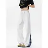 Pantalones Deportivos de Moda para Hombre con Parches a Cuadros, Pantalones Deportivos de Pierna Recta, Tallas Grandes, Pantalones Acampanados Sueltos Casuales Estilo Americano para Hombre