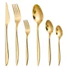 Juego de Cubiertos de Acero Inoxidable 304 de Alta Gama, Elegante Cuchillo para Bistec, Tenedor y Cuchara, Vajilla Occidental de Estilo Europeo para Hotel y Uso Doméstico
