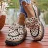 Mocasines de suela gruesa de comercio exterior transfronterizos, nuevo modelo de verano 2026, zapatos sin cordones con decoración de lazo de lunares para mujer